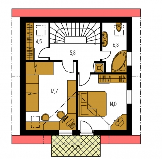 Plan de sol du premier étage - KOMPAKT 39